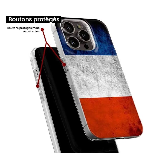 Siliconfodral - Kompatibel med Samsung Galaxy A24 4G - design med Frankrikes flagga Transparent