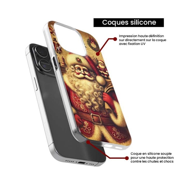 Tryckt silikonfodral kompatibelt Samsung Galaxy Note 20 NO Santa Claus Vintage Transparent
