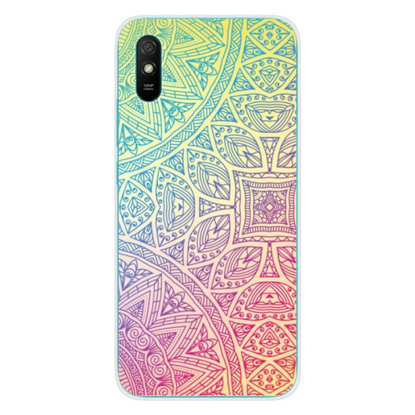 Tryckt silikonfodral kompatibelt Xiaomi Redmi 9A Redmi 9AT Redmi 9i Mandala Pastell Transparent