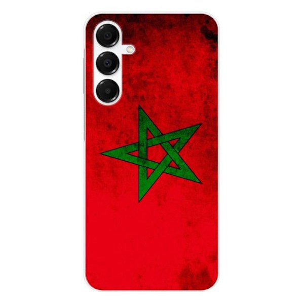 Silicone-skal med tryck kompatibel med Samsung Galaxy A36 5G Marocko Flagga Transparent