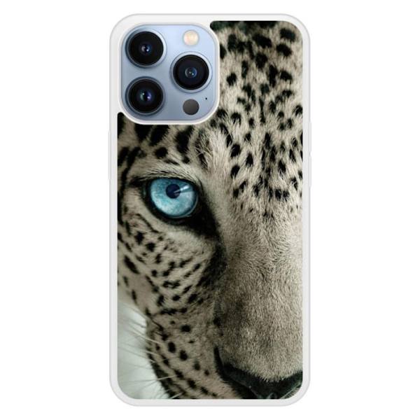 Siliconfodral med förstärkt tryck, kompatibel med Apple iPhone 13 Pro, leopardöga Transparent