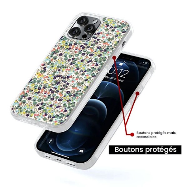 Siliconförstärkt tryckt skal kompatibelt med Apple iPhone 14 Plus Liberty Wiltshire Grön Transparent