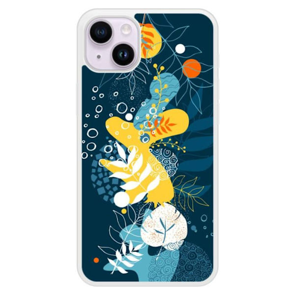Coque i silikon förstärkt med tryck kompatibel med Apple iPhone 15 Plus Havsblommor Transparent
