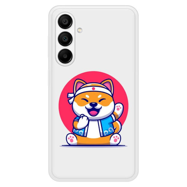 Siliconförstärkt tryckt skal kompatibel med Samsung Galaxy A15 Shiba ninja Transparent