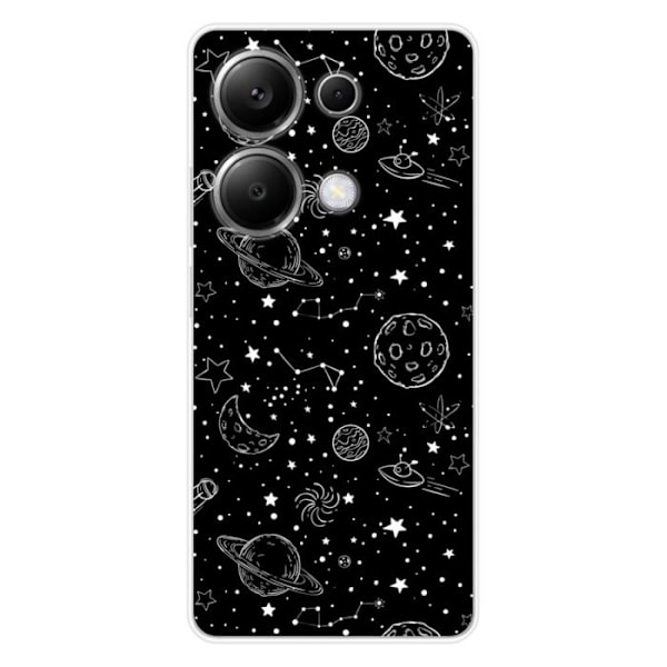 Silikonfodral - Kompatibel med Xiaomi Redmi Note 13 Pro 4G - galaxerteckning design Transparent