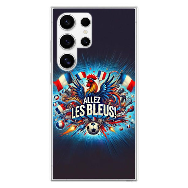 Silikonskal - Kompatibel med Samsung Galaxy S24 Ultra - design allez les bleus Transparent