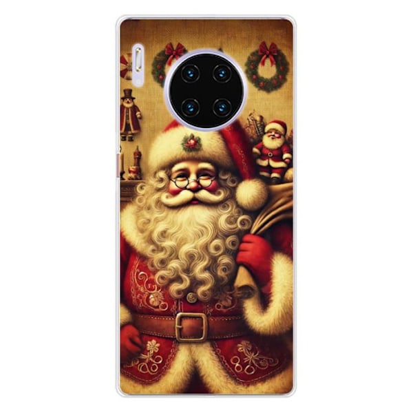 Tryckt silikonfodral som är kompatibelt med Huawei Mate 30 Pro NO Santa Claus Vintage Transparent