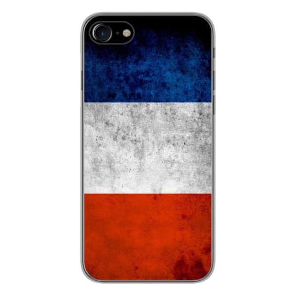 Siliconfodral kompatibelt med iPhone 7 - Frankrikes flagga Transparent