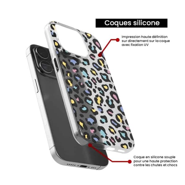 Silikonskal - Kompatibel med Samsung Galaxy S23 FE - leopardfärgad design Transparent