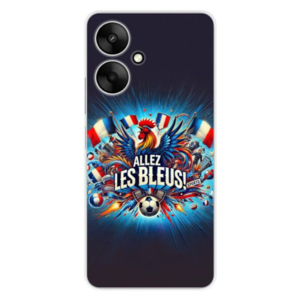 Silicone-fodral - Kompatibel med Xiaomi Redmi 13C 5G - design allez les bleus Transparent