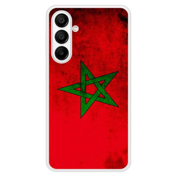 Siliconhölje med förstärkt tryck, kompatibel med Samsung Galaxy A15, Marockos flagga Transparent