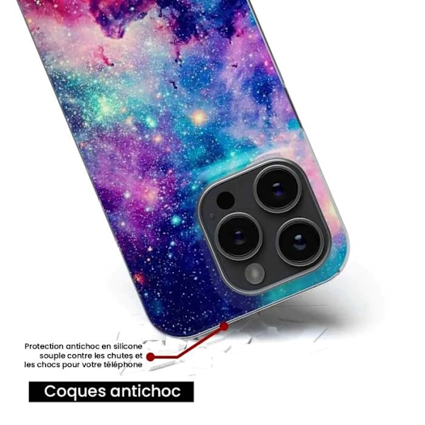 Coque i silikontryck - 1001 skydd - Galaxy A36 5G - Blå galaxmönster - Optimal skydd - Mjuk Transparent