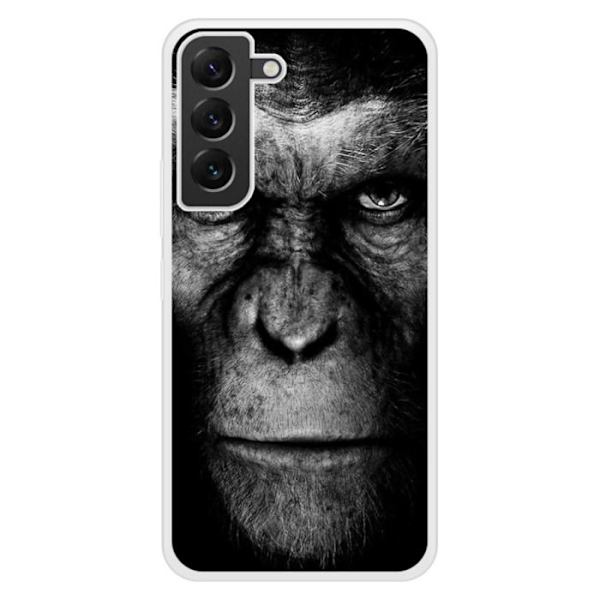 Skal i förstärkt silikon med tryck, kompatibel med Samsung Galaxy S22 Plus Apa Transparent