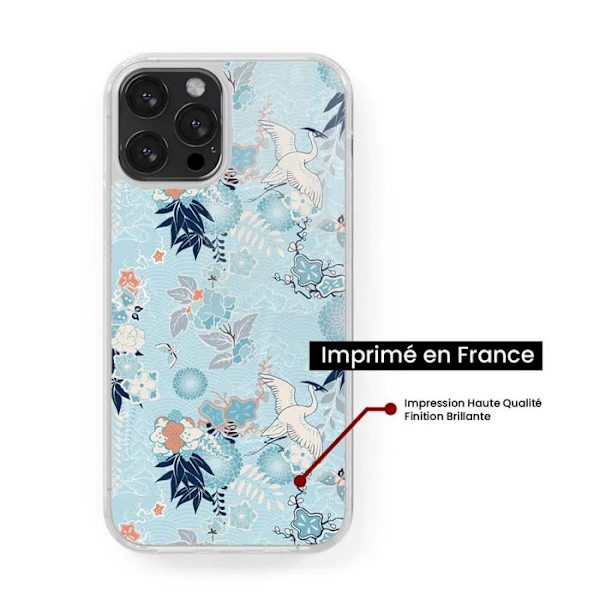 Siliconförstärkt tryckt fodral kompatibelt med Samsung Galaxy S23 Plus Kimono Transparent