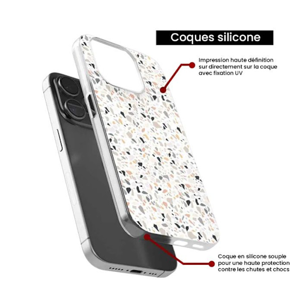 Silikonskal - Kompatibel med Samsung Galaxy S22 Plus - terrazzo design i färg Transparent