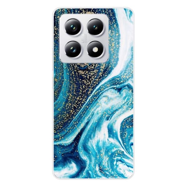 Siliconfodral - Kompatibel med Xiaomi 14T 4G - design i glittrande blå marmor Transparent