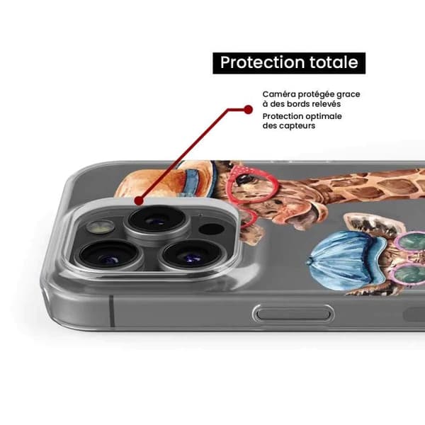 Silicone skal - Kompatibel med Apple iPhone 15 Plus - rolig girafdesign Transparent