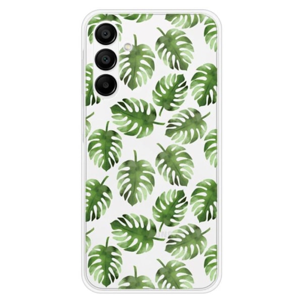 Siliconfodral - Kompatibel med Samsung Galaxy A15 - design med monstera löv Transparent