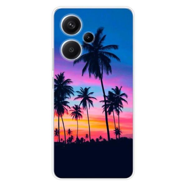 Silicone-fodral - Kompatibel med Xiaomi Redmi Note 13 Pro Plus 5G - design med palmträd i färger. Transparent