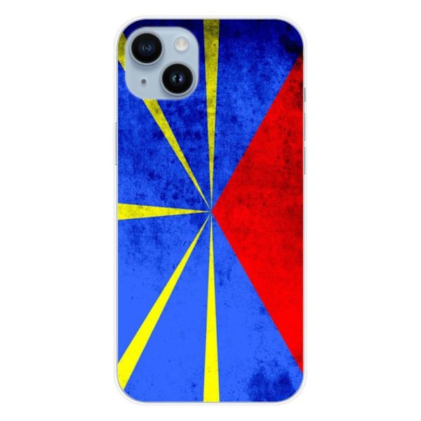 Siliconehölje - Kompatibel med Apple iPhone 14 Plus - design flagga La Réunion Transparent