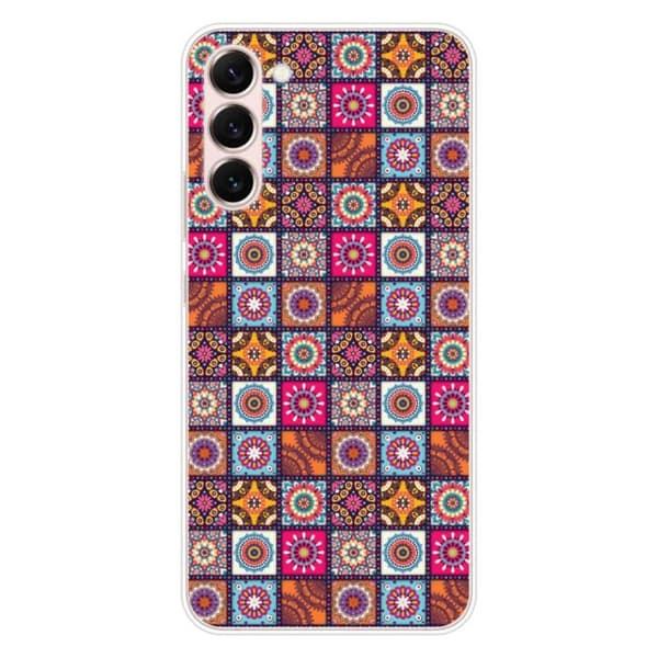 Siliconfodral - Kompatibel med Samsung Galaxy S23 Plus - design patchwork mandala Transparent