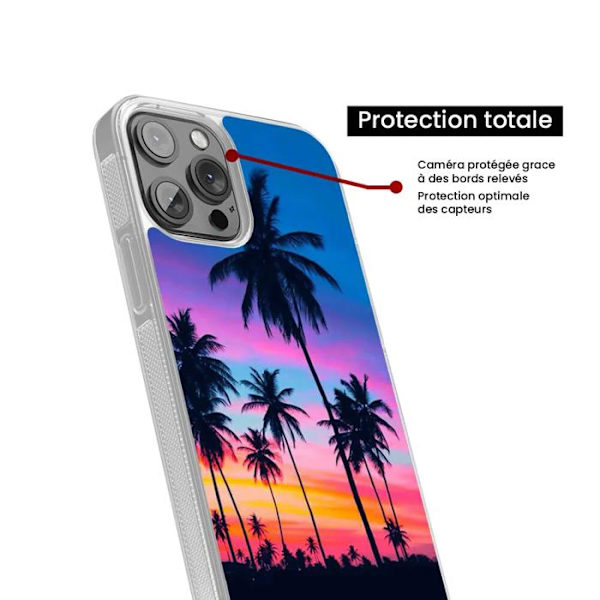 Siliconförstärkt tryckt skal kompatibel med Samsung Galaxy A25 Färgglada palmer Transparent