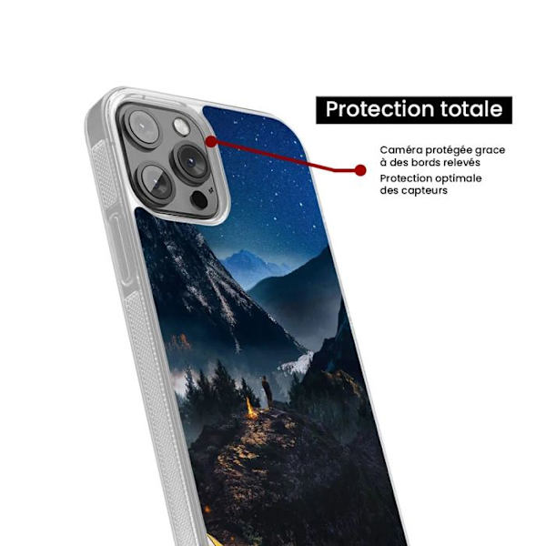 Siliconförstärkt tryckt fodral kompatibelt med Apple iPhone 16 Pro Max Endast i Berg. Transparent
