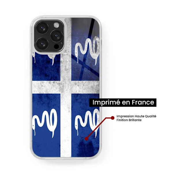 Siliconförstärktskal med tryck kompatibel med Samsung Galaxy S24 Ultra Martinique Flagga Transparent