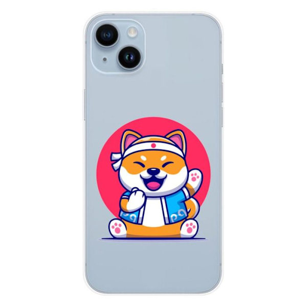 Siliconfodral - Kompatibel med Apple iPhone 15 Plus - design shiba ninja Transparent