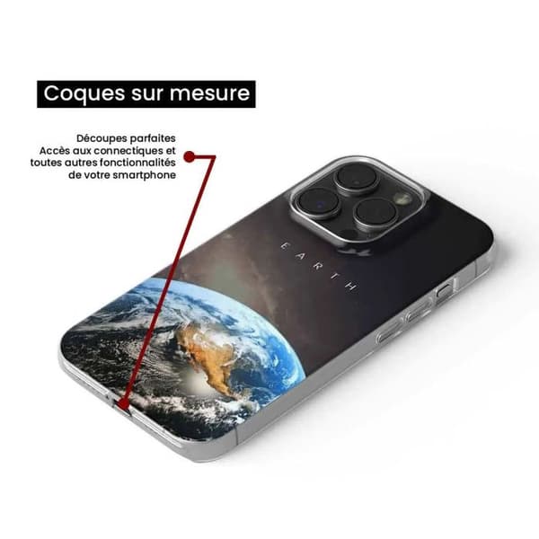 Siliconfodral - Kompatibel med Apple iPhone 16 Pro - design jord Transparent