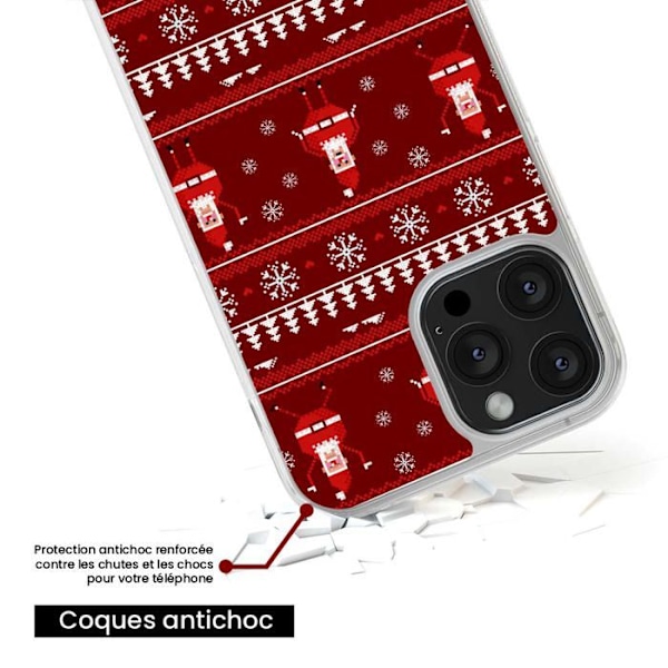 Tryckt förstärkt silikonfodral Kompatibel Apple iPhone 7 NO Christmas Sweater Santa Transparent