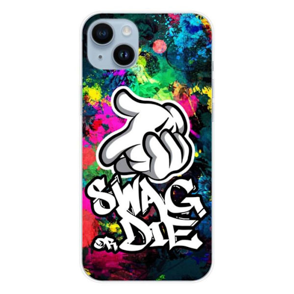 Siliconfodral - Kompatibel med Apple iPhone 15 Plus - designa swag or die Transparent