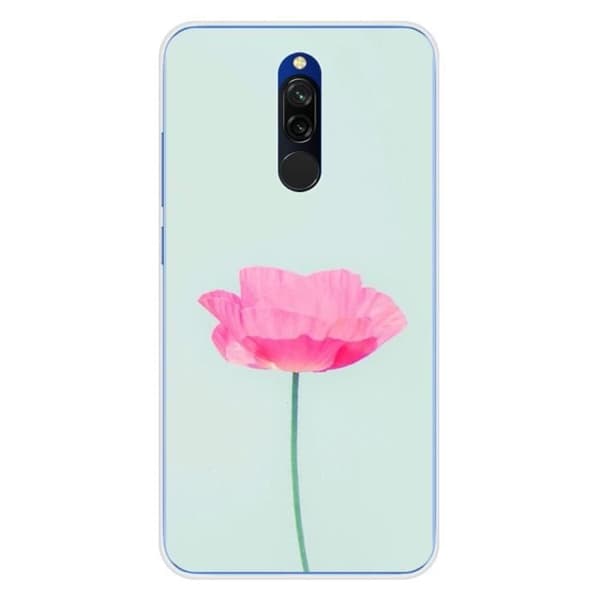Tryckt silikonfodral som är kompatibelt med Xiaomi Redmi 8 Rose Flower