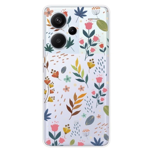 Silikonskal - Kompatibel med Xiaomi Redmi Note 13 Pro Plus 5G - design med färgglada blommor Transparent
