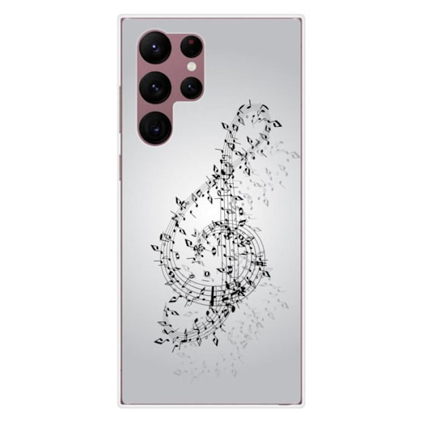 Siliconfodral - Kompatibel med Samsung Galaxy S22 Ultra - design vals av noter Transparent