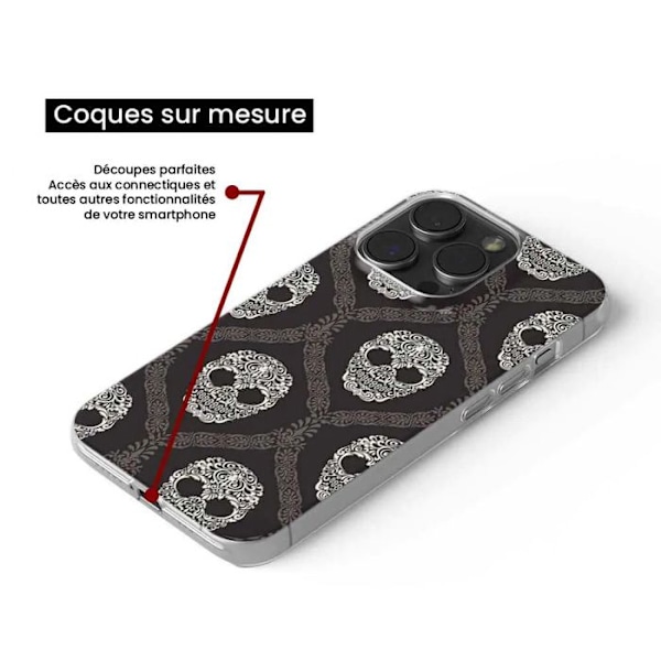 Silicone skal - Kompatibel med Samsung Galaxy S24 Ultra - blommönster med dödskalle Transparent