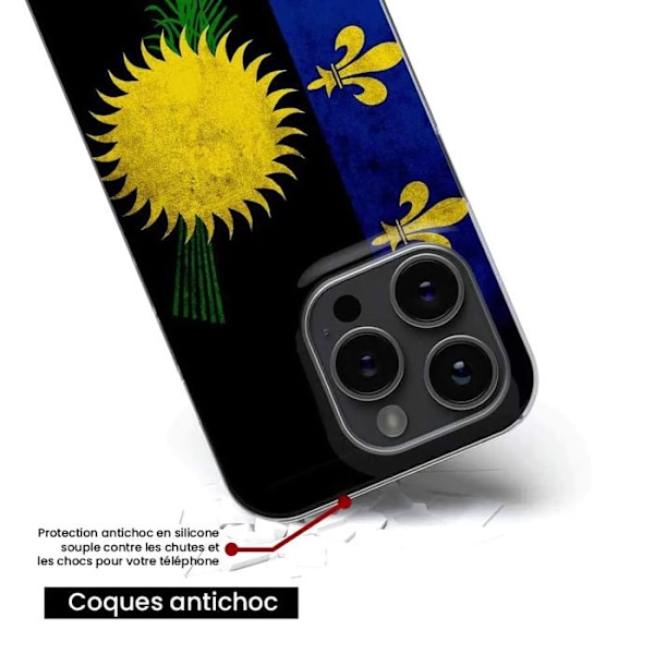 Silicone-skal med tryck kompatibel med Samsung Galaxy A16 Guadeloupe-flagga Transparent