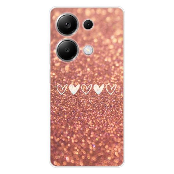 Silicone-fodral - Kompatibel med Xiaomi Redmi Note 13 Pro 4G - design med hjärtglitter Transparent