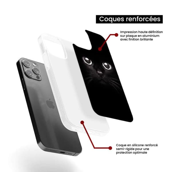 Coque av förstärkt silikon med tryck, kompatibel med Samsung Galaxy S24 Plus, Kattögon Transparent