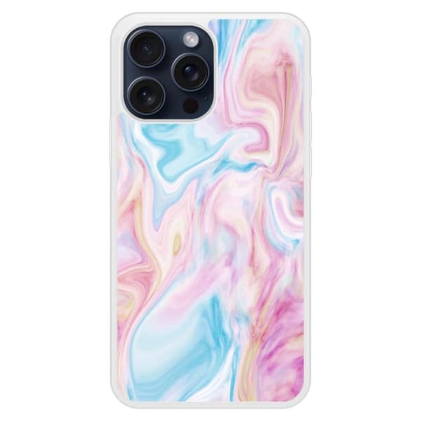 Coque i silikon förstärkt, tryckt, kompatibel med Apple iPhone 15 Pro Max Soap Transparent