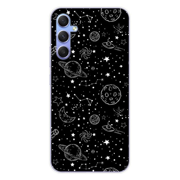 Siliconfodral - Kompatibel med Samsung Galaxy A34 5G - galaxy draw design Transparent