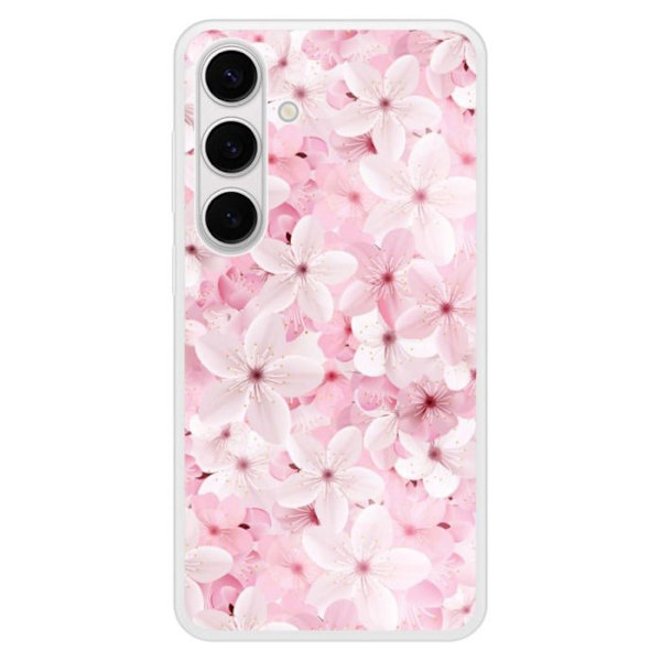 Silikonförstärkt tryckt skal kompatibelt med Samsung Galaxy S24 Plus Sakura Transparent