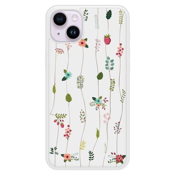 Siliconförstärkt tryckt fodral kompatibelt med Apple iPhone 15 Plus Med blommotiv Transparent