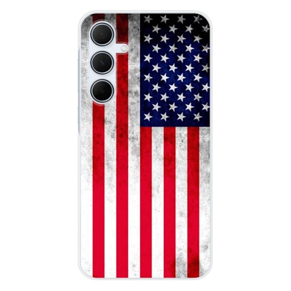 Silicone-fodral - Kompatibel med Samsung Galaxy A35 5G - design med USA:s flagga Transparent