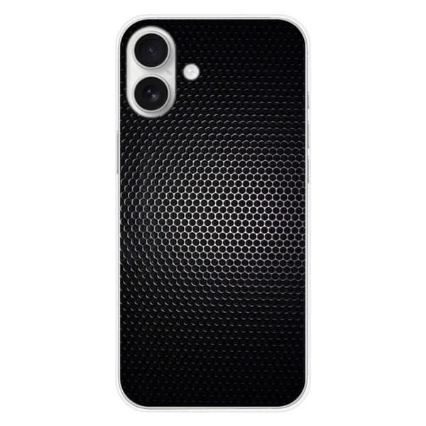 Siliconfodral - Kompatibel med Apple iPhone 16 Plus - design mörk metall Transparent