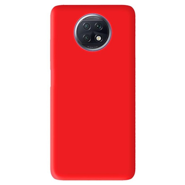 Vanligt mattrött silikonfodral som är kompatibelt med Xiaomi Redmi Note 9T 5G Röd
