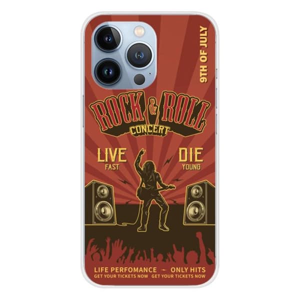 Silikonskal - Kompatibel med Apple iPhone 13 Pro - rock and roll-design Transparent