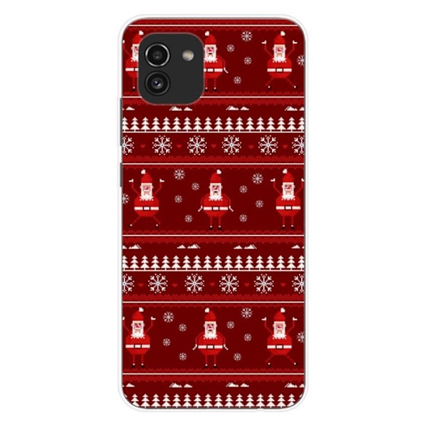 Tryckt silikonfodral Kompatibel Samsung Galaxy A03 NO Christmas Sweater Santa Transparent