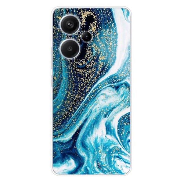 Siliconöverdrag - Kompatibel med Xiaomi Redmi Note 13 Pro Plus 5G - design i blå glittrig marmor Transparent