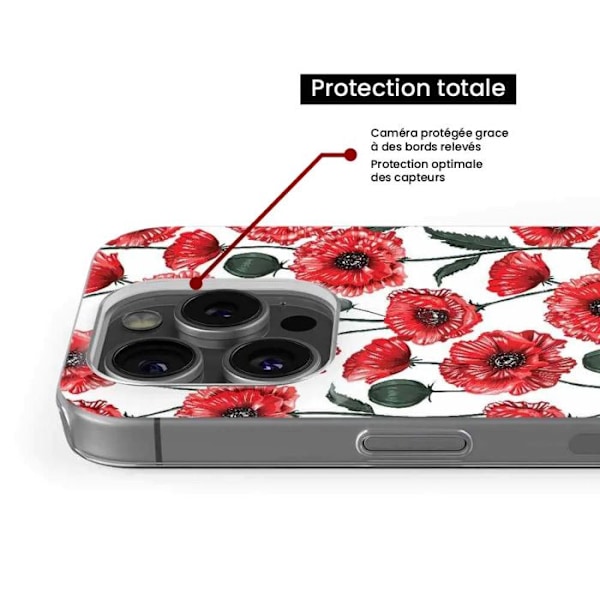 Siliconehölster - Kompatibel med Samsung Galaxy A73 5G - design med vallmo-blommor Transparent